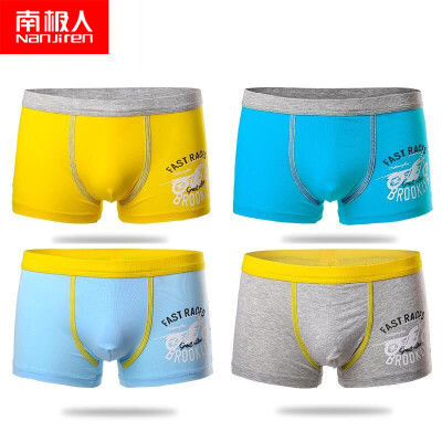 

Antarctic Nanjiren children&39s cotton underwear boys&girls triangle angle 4 installed in the big child baby underwear boy solid color printing section 140