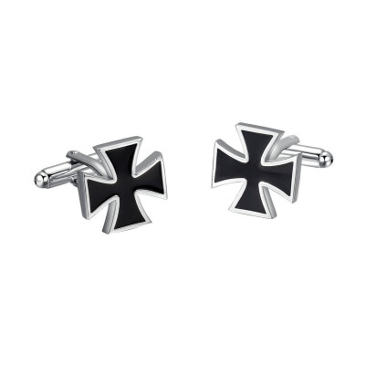 

Yoursfs@ Black Stainless Steel Fashion Cross Shirt Wedding Business Cufflinks for Mens