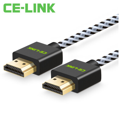 

CE-LINK HDMI-кабель 1-метровая цифровая версия с высокой разрешающей способностью 2.0 Кабель HDMI 4K * 2K компьютерный проектор для телевизора 24K позолоченный нейлоновый сетчатый сплав черный A2527