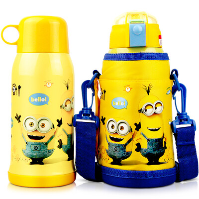 

Small Yellow Person Insulation Cup Children&39s Suction Water Cups Male & Female Students Stainless Steel Kettle Double Cup Coat Cup Set 550ML Yellow