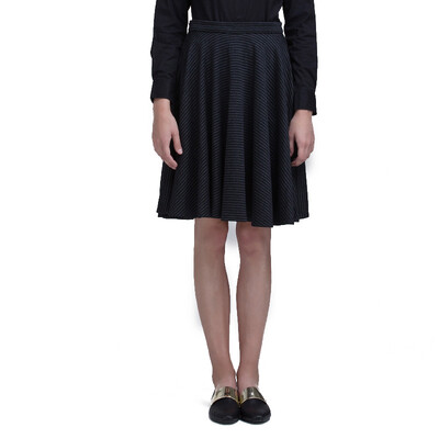 

UR Women &39s casual wild fold knit A - type half skirt WG46R5AN0001 dark gray