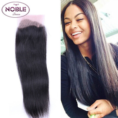 

Noble Queen Hair Brazilian Straight Hair Lace Closure 4x4 Middle Part Top Closure Natural Color Remy Hair 100Human Hair Closure