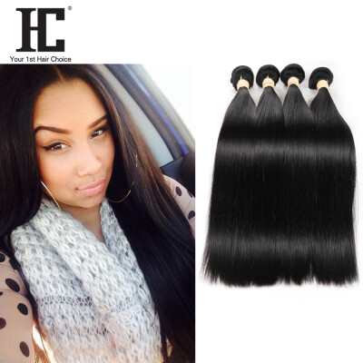 

HC 8A Peruvian Straight Hair Bundles 4pcs/Lot Human Hair Straight Virgin Hair Unprocessed Brazilian Hair Weave Extension Bundles