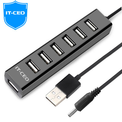 

IT-CEO USB2.0 splitter high-speed expansion of a drag more than seven interface converter notebook desktop computer 7 HUB hub 0.6 meters black V4UH3