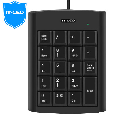 

IT-CEO USB Digital Keypad Mini Financial Keypad Accounting Bank Cashier Portable Keyboard Computer External Keypad 19 Key Drawing Black