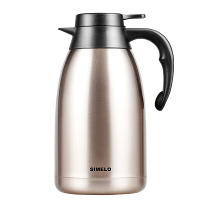 

Jingdong Supermarket] SIMELO impression Kyoto large steel insulation pot 304 stainless steel liner thermos bottle hot pot thermos 2.0L brown