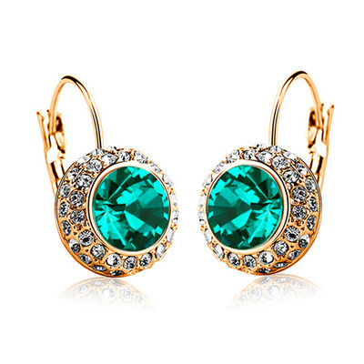 

Yoursfs® 18K White Gold Plated Big Crystal Earrings Use Dark Blue Austrian Crystal Fashion Jewelry