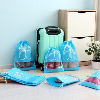 

Ou Runzhe shoe bag storage bag non-woven fabric wash rope travel bag bag sky blue 16 Pack
