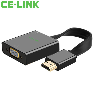 

CE-LINK HDMI to VGA cable with audio power supply interface HD video adapter computer box connection TV monitor projector adapter black 1684
