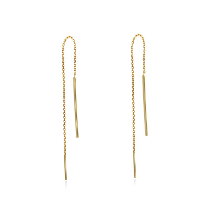 

Quiet style s925 silver earrings time non-central ear line wild fashion Valentine's Day send girlfriend birthday gift gold gold