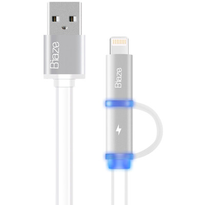 

Кабель Micro USB и Lightning 8 pin для зарядки и передачи данных BIAZE