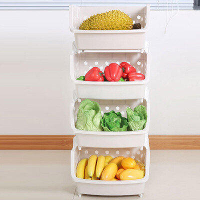 

Green bar kitchen racks vegetable&fruit storage basket bathroom bathroom storage basket stackable storage box 4 white