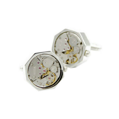 

Yoursfs @ Hexagonal Cufflinks Прохладный Punk Gears Мужчины Запонки Ссылки Машина из нержавеющей стали Через время механического движения Men Gi
