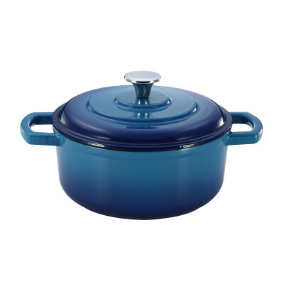 

【Jingdong Supermarket】 Jia Bai Tang pot enamel cast iron 22cm double ear soup pot (induction cooker fire general) blue JBJZ-22S