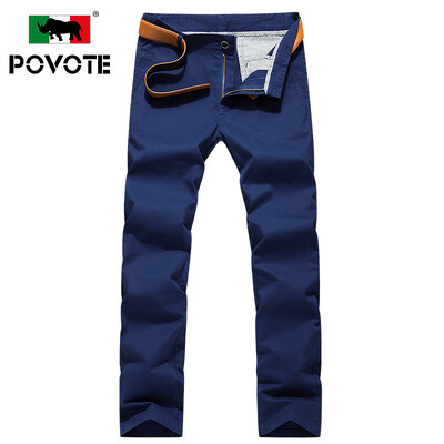 

Paulo rhinoceros (POVOTE) случайные брюки мужские деловые случайные прямые Slim casual брюки молодые сплошные хлопчатобумажные брюки PVHN1609 темно-синий 32