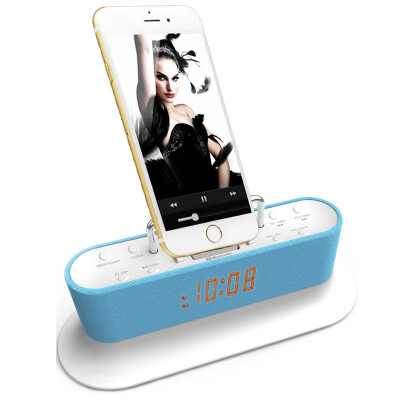 

RSRCL12 Apple phone base stereo Bluetooth speaker iphone7 / 6S / 5Sipad4air new Lightning interface charging dock FM radio alarm clock black