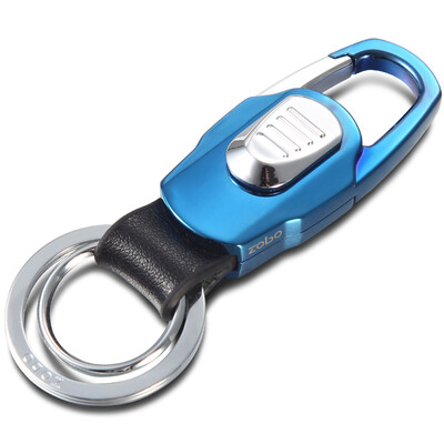 

zobo genuine car key chain simple mother ring double spoon circle convenient removal key ring ZB-909 blue ice color car ornaments gift birthday gift