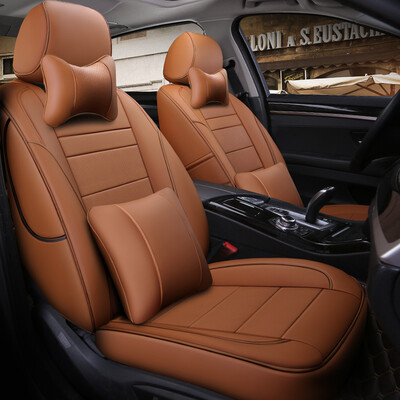 

Chi Qin leather car seat cover all surrounded RAV4 Tiguan L Accord Ling Pai Chi XRV Feng Fan Civic crv cushion set leather four seasons NP044 Cayenne orange with neck pillow pillow pair