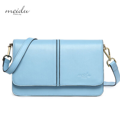 

Per degree MEIDU Europe&the United States urban leather shoulder bag simple wild lady Messenger bag female bag MWB150770 light blue