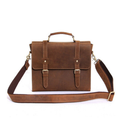 

Fashion Men's Crazy Leather Handbag ipad bag retro style first layer of leather as gift for men