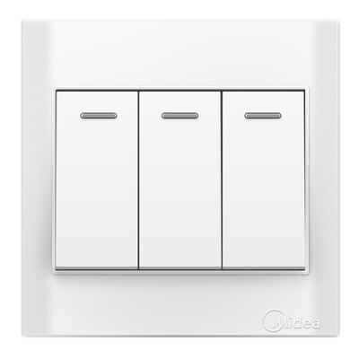 

Midea (Midea) switch panel 86 four open dual control with fluorescent E03 elegant white