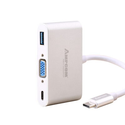 

AMPCOM AMPCOM Type-C to VGA HDMI 35mm Audio HD Converter Head Macbook Millet Air Notebook Adapter Aluminum Alloy Silver