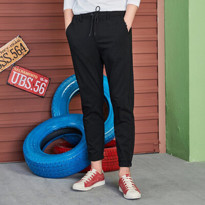 

Semir casual pants male 2017 autumn men jogging trousers black feet pants stretch nine pants tide 17316271013 light gray
