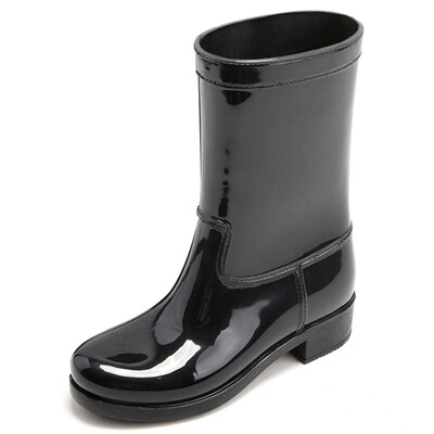 

Haitian Halteke rain boots in the tube fashion waterproof rain boots rubber shoes water shoes P001 black 37 yards