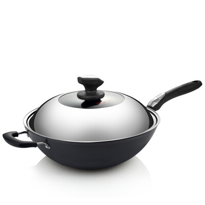 

Jingdong Supermarket Cooking the king frying pan non-stick pot 32cm no oil smoke pot with gas gas cover fire fire special cooking pot to send silicone spatula C32H