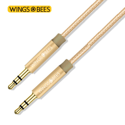 

Bee wing AUX public audio cable car with 3.5mm car / mobile phone audio cable 50cm soil Hao gold for mobile phone flat headphones speaker