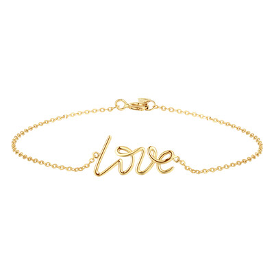 

AFFINER 14K gold LOVE eternal Japan and South Korea fashion bracelet female models jewelry gift AFB2010K