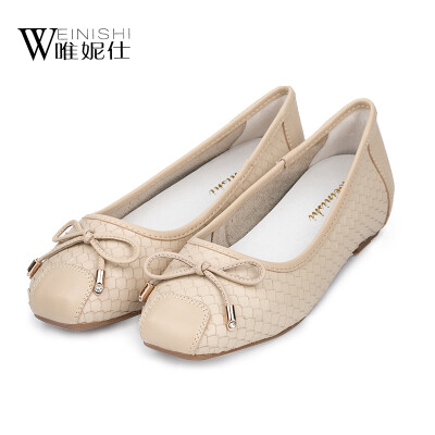 

Woman Single shoes lady's footwear flattie leather shoes asakuchi single shoes