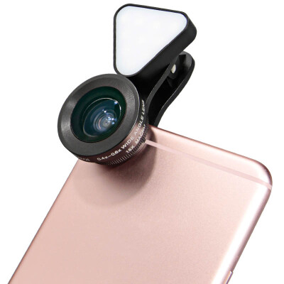 

Adventure (LIEQI) LQ-035 mobile phone lens wide-angle macro self-timer fill light three in one set Apple Huawei external camera black