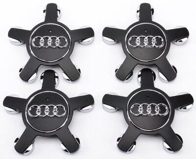 

4 x 135mm AUDI wheel cover black wheel trims ORNAMENTAL hubcap hub Cap 4F0601165N