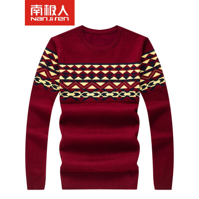 

Antarctic Sweater Men's Simple Check Men's Fashion Round Collar Knitwear NFF173B805 Green