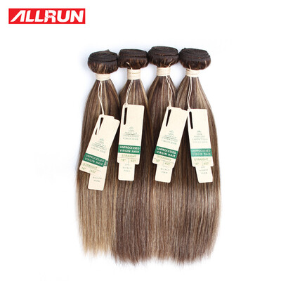

Special Offer Allrun Piano Brazilian Hair Straight P4/27 Color 16 Inch 100g Double Weft 100% Human Hair Bundles