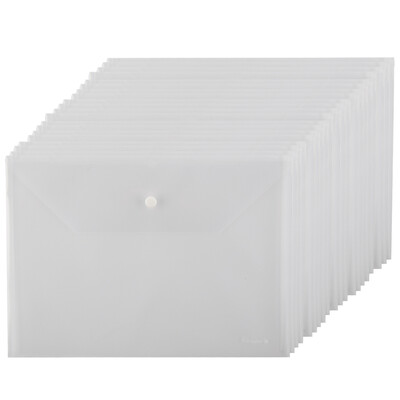 

GuangBo 20 Pack Plus Thick Transparent File Bag Snap Case Portfolio Info Bag White A6398
