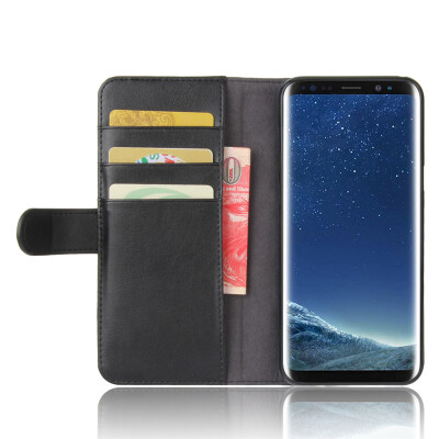 

GANGXUN Samsung Galaxy S8 Case Genuine Leather Magnetic Flip Cover Kickstand Card Slot Wallet Pouch for Samsung S8