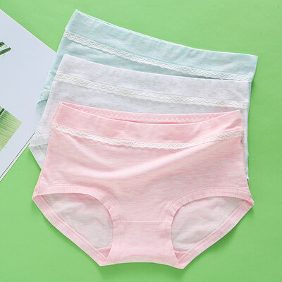 

Arctic cashmere trousers fresh lace silk yarn ladies underwear comfortable breathable color cotton waist briefs 3 boxed  code mixed color