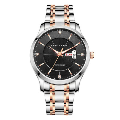 

HEMINGWAY Commercial Fashion Calendar Stainless Steel Quartz Mens Watch