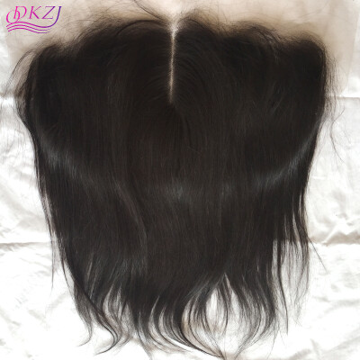 

QDKZJ Peruvian Straight Lace Frontal Closure Bleached Knots 13X4 Virgin Human Hair Full Lace Frontal Piece Baby Hair Free 3Part