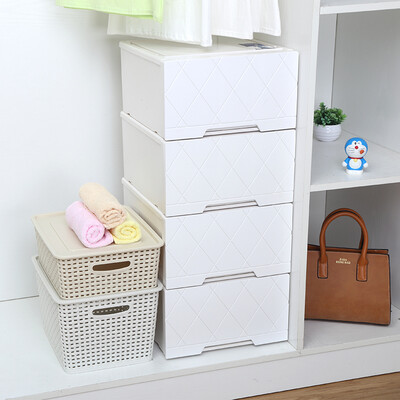 

Also ya plastic drawer type quilted baby clothes finishing storage box storage box surface width 360mm four-layer white