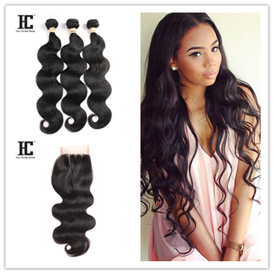 

8A Brazilian Virgin Hair With Closure 3 Part Closure Brazilian Virgin Hair With Closure Body Wave Rosa Hair Product With Closure
