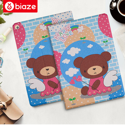 

BIAZE Apple iPad Mini3 Case Mini2 Leather Case mini1 Case Intelligent Sleep Cartoon Painted Series Angel Bear