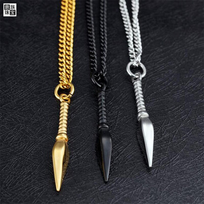 

Yi nationality titanium steel personality cool spearhead mens necklace