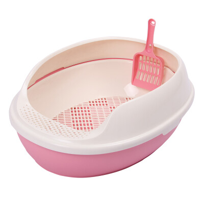 

American cat cat toilet three-piece - pine cat toilet cat sand basin medium semi-enclosed cat toilet semi-enclosed cat toilet cat sand basin meat red