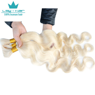 

European Human Braiding Hair Bulk 10A Body wave Remy Virgin Blonde Hair Extensions Bulk mix size 4 bundles 12inch to 24inch 613