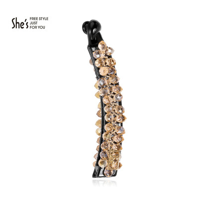 

shes Qian Zi headdress jewelry hairpin hairpin hairpin hairpin imitation crystal banana brown