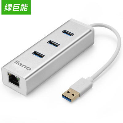 

Зеленый гигант (llano) USB-сплиттер 3.0 HUB-концентратор USB Gigabit Ethernet внешний порт 3-портовый USB-конвертер RJ45 USB3.0-концентратор металлический серебристый