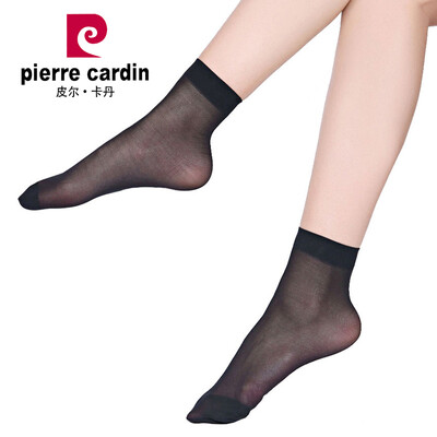 

Pierre Cardin stockings 12 double-loaded 15D crystal clear cool silk two bone socks black uniform